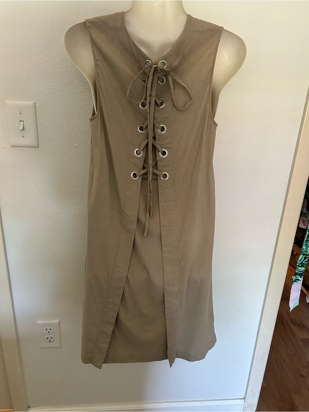Theory keshelle Shift Dress linen blend with Lace-Up Back - Picture 4 of 7